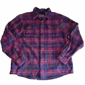 ORVIS Flannel Shirt Mens Extra Large Plaid Shacket Heavyweight Workwear